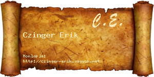 Czinger Erik névjegykártya